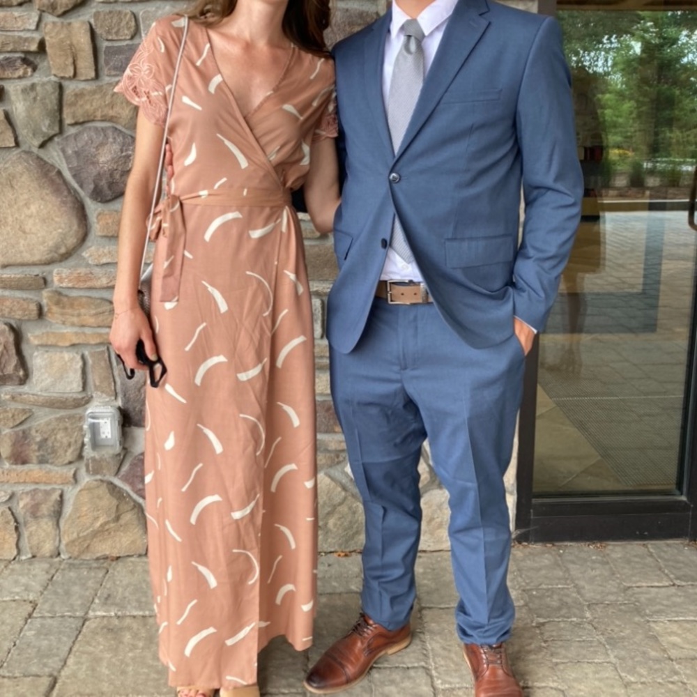 Yireh wrap dress in clay. Size small, worn once.